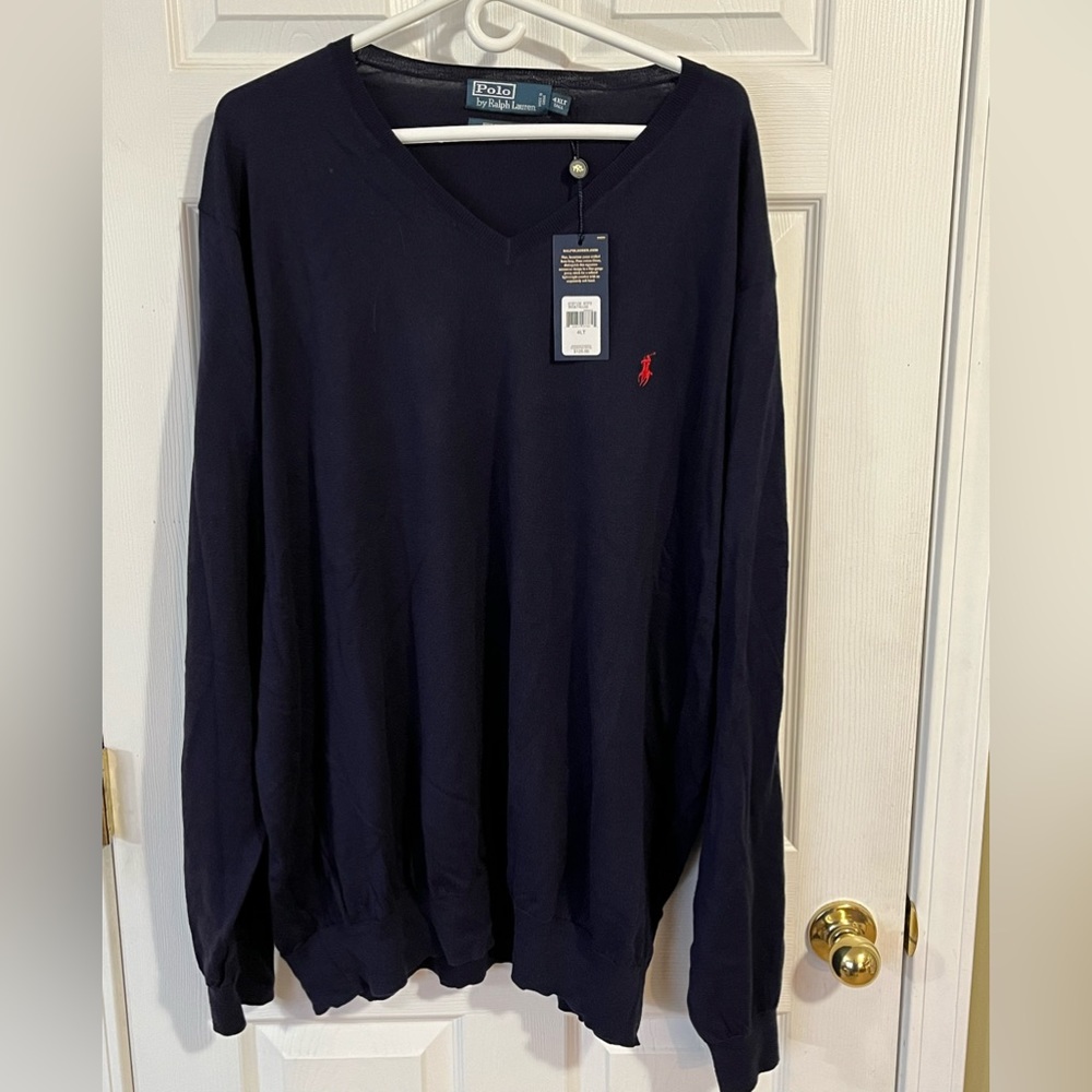 Polo Ralph Lauren NWT Men’s Big and Tall 4XLT Navy Cotton Sweater